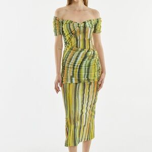 Striped Green Midi Dress